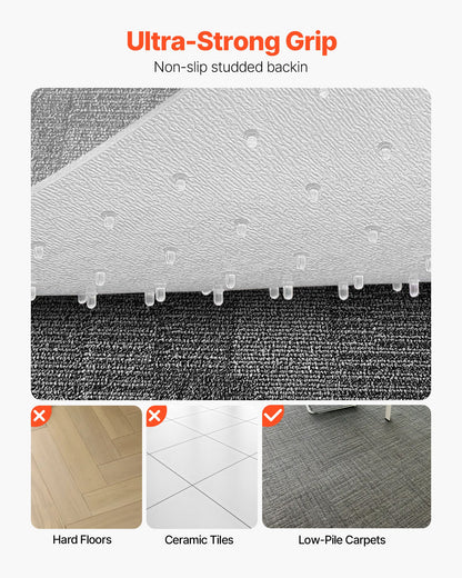 Chair Mat with Lip, 36 x 48-inch Office Chair Mat for Low Pile Carpeted Floors, Plastic Floor Protector Rug with Studded, Non-Slip & Easy to Clean, Smooth Glide Under Desk Rug for Home Office