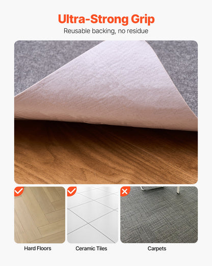 Chair Mat, 55 x 35-inch Office Chair Mat for Hard Floors, Floor Protector for Rolling Chairs, Polyester Surface, Non-Slip & Easy to Clean, Smooth Glide Under Desk Rug for Home Office (Dark Grey)