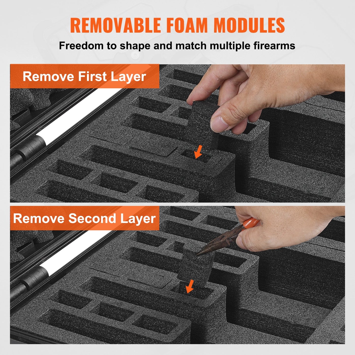 Hårda pistolväskor med förskuren foder Låsbar pistolväska för 6 pistoler