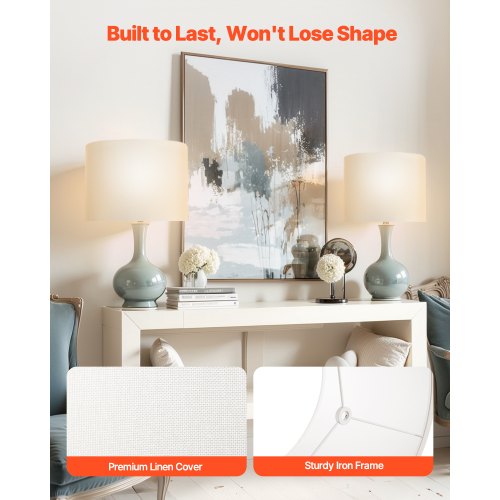 Lampskärmar Drum, 2-set, 33 x 33 x 25 cm, mellanstor rund lampskärm (offwhite) |  EU