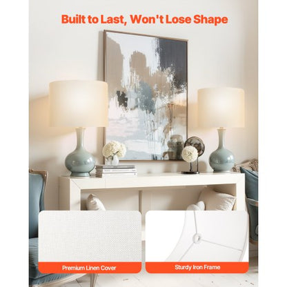 Lampskärmar Drum, 2-set, 33 x 33 x 25 cm, mellanstor rund lampskärm (offwhite) |  EU