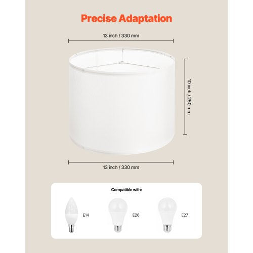 Lampskärmar Drum, 2-set, 33 x 33 x 25 cm, mellanstor rund lampskärm (offwhite) |  EU