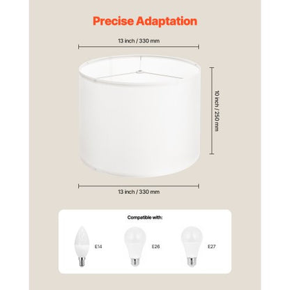 Lampskärmar Drum, 2-set, 33 x 33 x 25 cm, mellanstor rund lampskärm (offwhite) |  EU