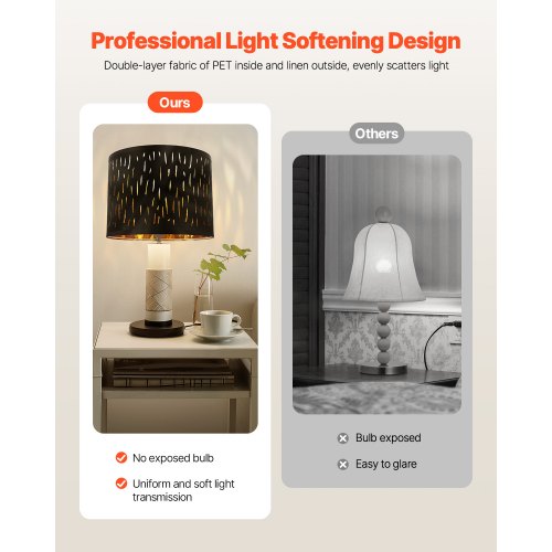 Trumlampskärmar 2-set, 33 cm topp x 33 cm botten x 25 cm hög, mellanstor trumlampskärm med harpa, reservlampskärm för bordslampor, golvlampor och pendellampor, svart ihålig snidad design |  EU