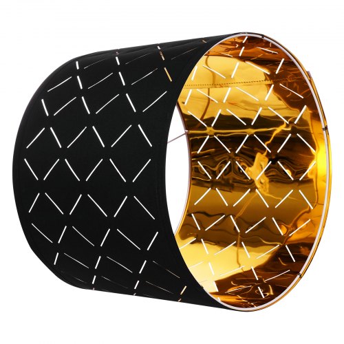 Lampskärmar Trumma 2-set 33 x 33 x 25 cm Rund Lampskärm med Harpa (Svart) |  EU