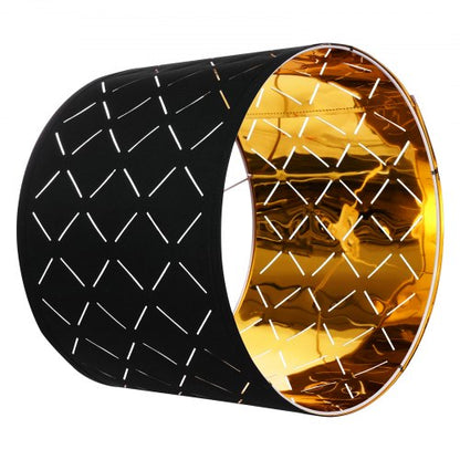 Lampskärmar Trumma 2-set 33 x 33 x 25 cm Rund Lampskärm med Harpa (Svart) |  EU