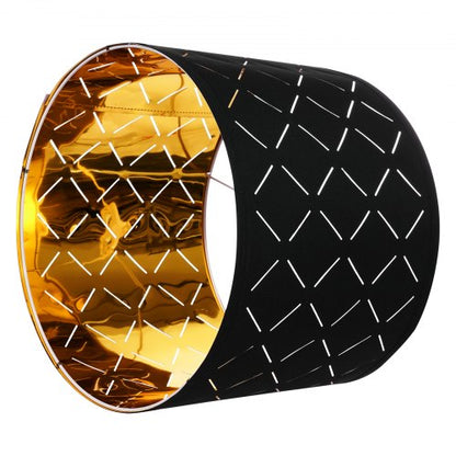 Lampskärmar Trumma 2-set 33 x 33 x 25 cm Rund Lampskärm med Harpa (Svart) |  EU