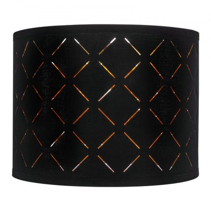 Lampskärmar Trumma 2-set 33 x 33 x 25 cm Rund Lampskärm med Harpa (Svart) |  EU