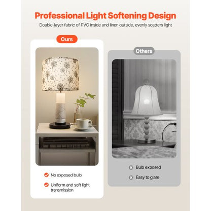 Trommel-Lampenschirme, 2er-Set, 33 x 33 x 25 cm (helles Löwenzahnmuster) | EU