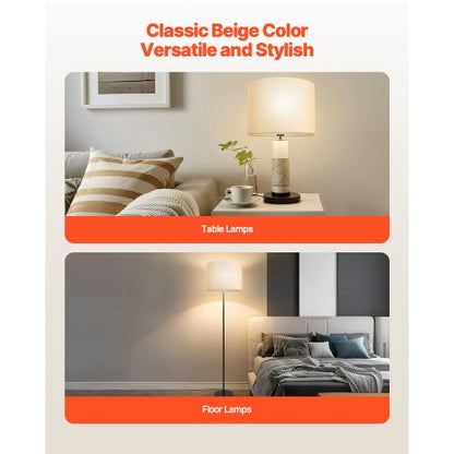 Trommellampenschirm 33 x 33 x 25 cm mittelgroßer runder Lampenschirm (off-white Leinen) | EU