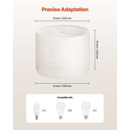 Drum Lampshades 2-set 33 x 33 x 25 cm Medium Round Lampshade (Light Linen) | EU