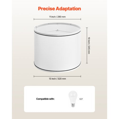 Lampenschirme 2er-Set 28 x 33 x 25 cm Mittlerer Lampenschirm mit Harfe (weiß)