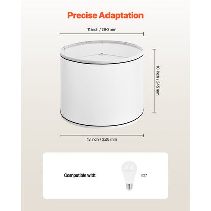 Lampenschirme 2er-Set 28 x 33 x 25 cm Mittlerer Lampenschirm mit Harfe (weiß)