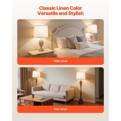 Lampenschirme 2er-Set 28 x 33 x 25 cm Mittlerer Lampenschirm mit Harfe (weiß)