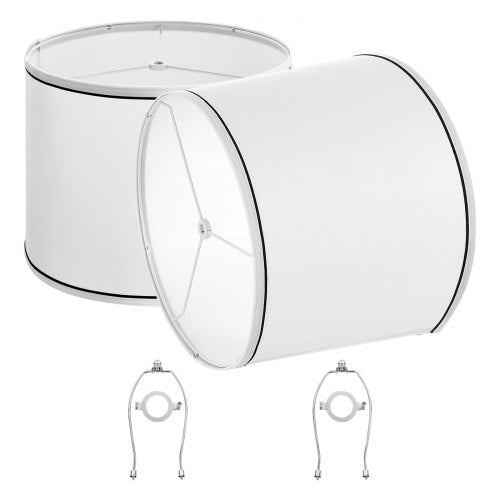 Lampenschirme 2er-Set 28 x 33 x 25 cm Mittlerer Lampenschirm mit Harfe (weiß)