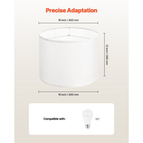 Trommel-Lampenschirme, 2er-Set, 40,6 x 40,6 x 30,5 cm, Lampenschirm mit Harfe (cremefarben)