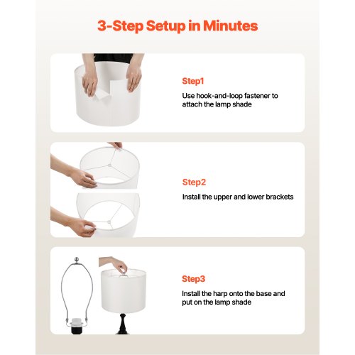 Trommel-Lampenschirme, 2er-Set, 40,6 x 40,6 x 30,5 cm, Lampenschirm mit Harfe (cremefarben)