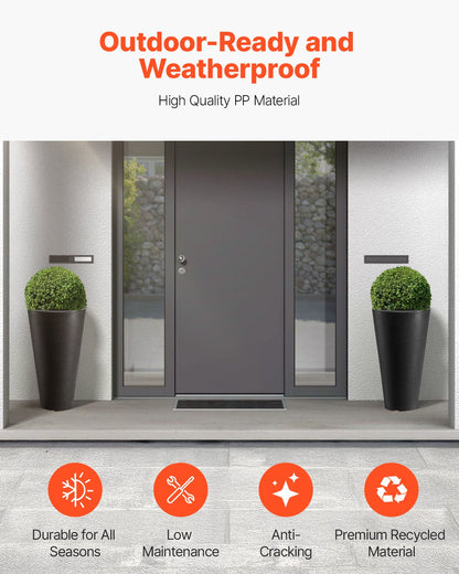 Hohes Pflanzgefäß-Set mit 2 runden, konischen Blumentöpfen, 61 cm, für den Innen- und Außenbereich