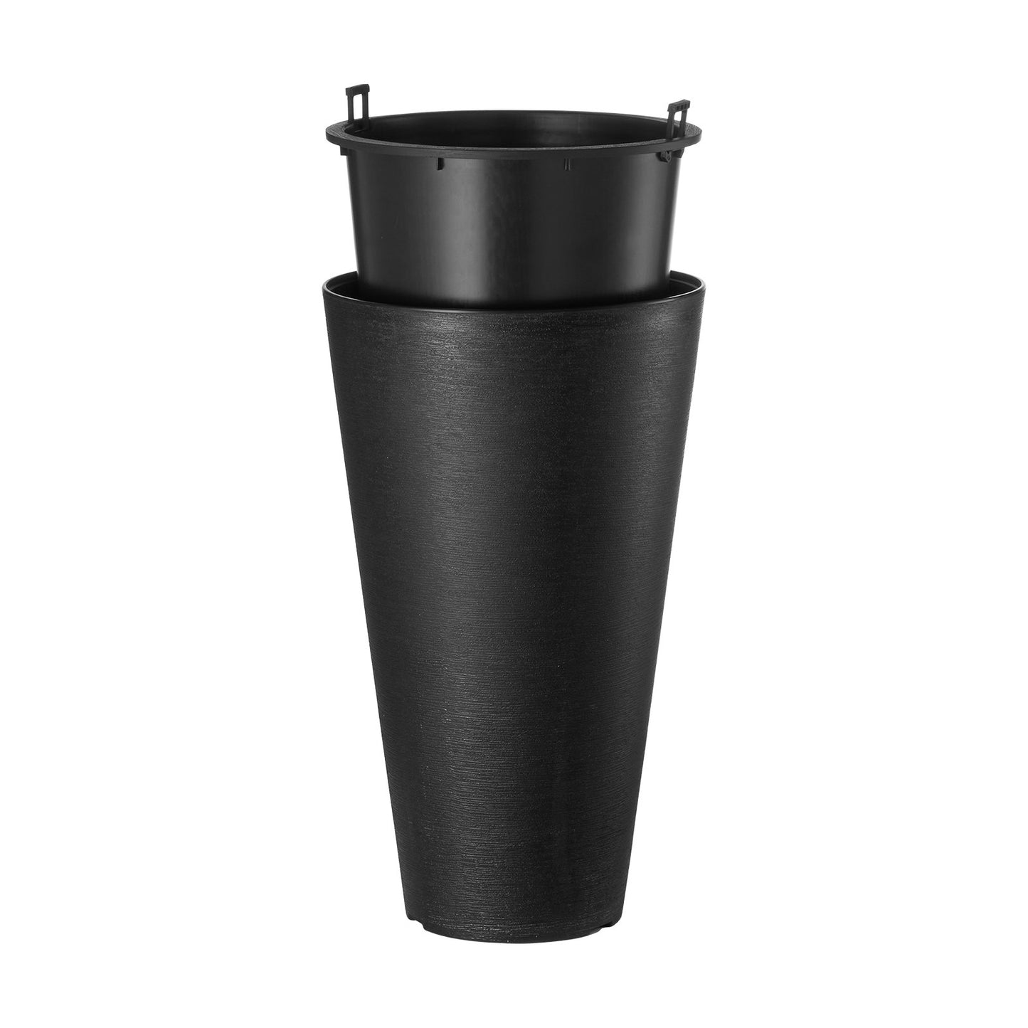 Hohes Pflanzgefäß-Set mit 2 runden, konischen Blumentöpfen, 61 cm, für den Innen- und Außenbereich