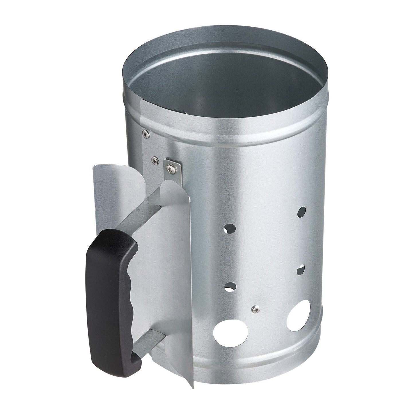 Charcoal Chimney Starter, 4 lbs Large Capacity Coal Fireplace, Heavy Duty BBQ Steel Chimney Starter for Charcoal Grill and Barbecues, Compact On-the-Go Carbon Lighter and BBQ Grill Tool, Silver