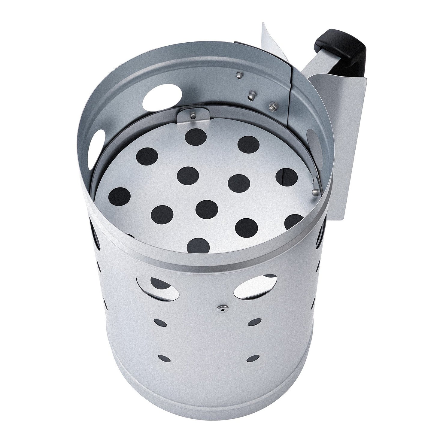 Charcoal Chimney Starter, 4 lbs Large Capacity Coal Fireplace, Heavy Duty BBQ Steel Chimney Starter for Charcoal Grill and Barbecues, Compact On-the-Go Carbon Lighter and BBQ Grill Tool, Silver