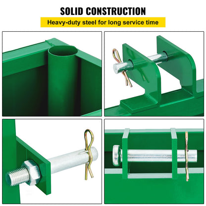 3-punkts ballastlåda, 800lbs kapacitet Hitch Ballast Box, Standard 2 tums kopplingsmottagare, traktorballastlåda med 5cu.ft volym, Heavy Duty Stål, Passar Kategori 1 traktortillbehör, Grön