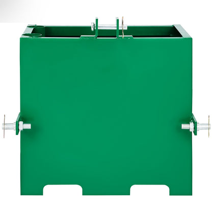 3-punkts ballastlåda, 800lbs kapacitet Hitch Ballast Box, Standard 2 tums kopplingsmottagare, traktorballastlåda med 5cu.ft volym, Heavy Duty Stål, Passar Kategori 1 traktortillbehör, Grön