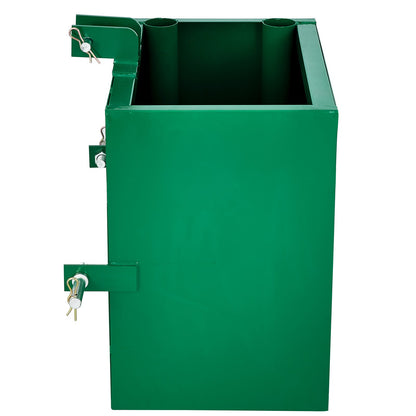3-punkts ballastlåda, 800lbs kapacitet Hitch Ballast Box, Standard 2 tums kopplingsmottagare, traktorballastlåda med 5cu.ft volym, Heavy Duty Stål, Passar Kategori 1 traktortillbehör, Grön