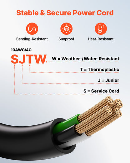 30 Amp Generator Cord and Power Inlet Box, 10 FT, 125/250V NEMA L14-30P to L14-30R Heavy Duty Extension Power Cord, SJTW 10 Gauge 7500W, Pre-Drilled Inlet Box, for Generator to House, ETL Listed