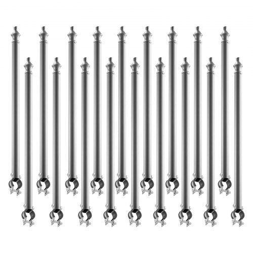 Chain Link Fence Extensions, 18 Packs 27.4" Extension Height, Galvanized Post Extender for 1.3" to 1.5" Top of Fence, U Bracket, Barbed Wire Extend Arm for Privacy, Prevent Dogs Jumping Out