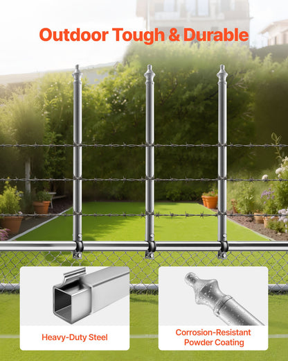 Chain Link Fence Extensions, 18 Packs 27.4" Extension Height, Galvanized Post Extender for 1.3" to 1.5" Top of Fence, U Bracket, Barbed Wire Extend Arm for Privacy, Prevent Dogs Jumping Out