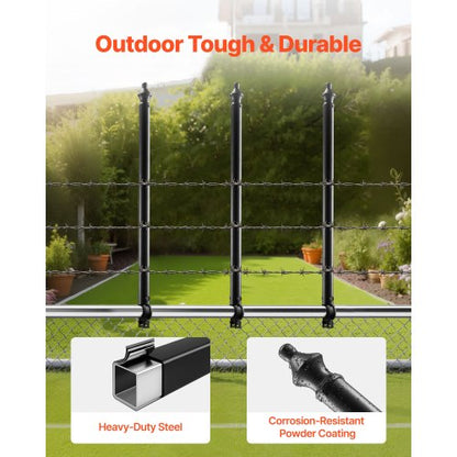 9-Pack 27.4 Inch Chain Link Fence Extender for 1.3"-1.5" Top Rail U-Bracket | EU