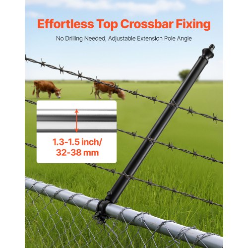 9-Pack 27.4 Inch Chain Link Fence Extender for 1.3"-1.5" Top Rail U-Bracket | EU