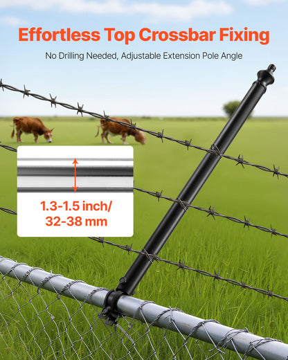 Chain Link Fence Extensions, 9 Packs 27.4" Extension Height, Galvanized Post Extender for 1.3" to 1.5" Top of Fence, U Bracket, Barbed Wire Extend Arm for Privacy, Prevent Dogs Jumping Out