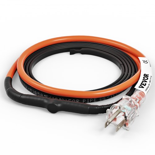 Self-Regulating Pipe Heating Cable, 6-feet 5W/ft Heat Tape for Pipes Freeze Protection, Protects PVC Hose, Metal and Plastic Pipe from Freezing, 120V