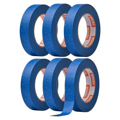 Painters Tape, 1 Inch Wide (0.94 In x 60 Yds), 6 Rolls, Blue Painter Tape for Painting, Edge, Trim, Ceiling, Masking Tape Protects Surfaces and Removes Easily, DIY Craft Art, Labeling Decoration