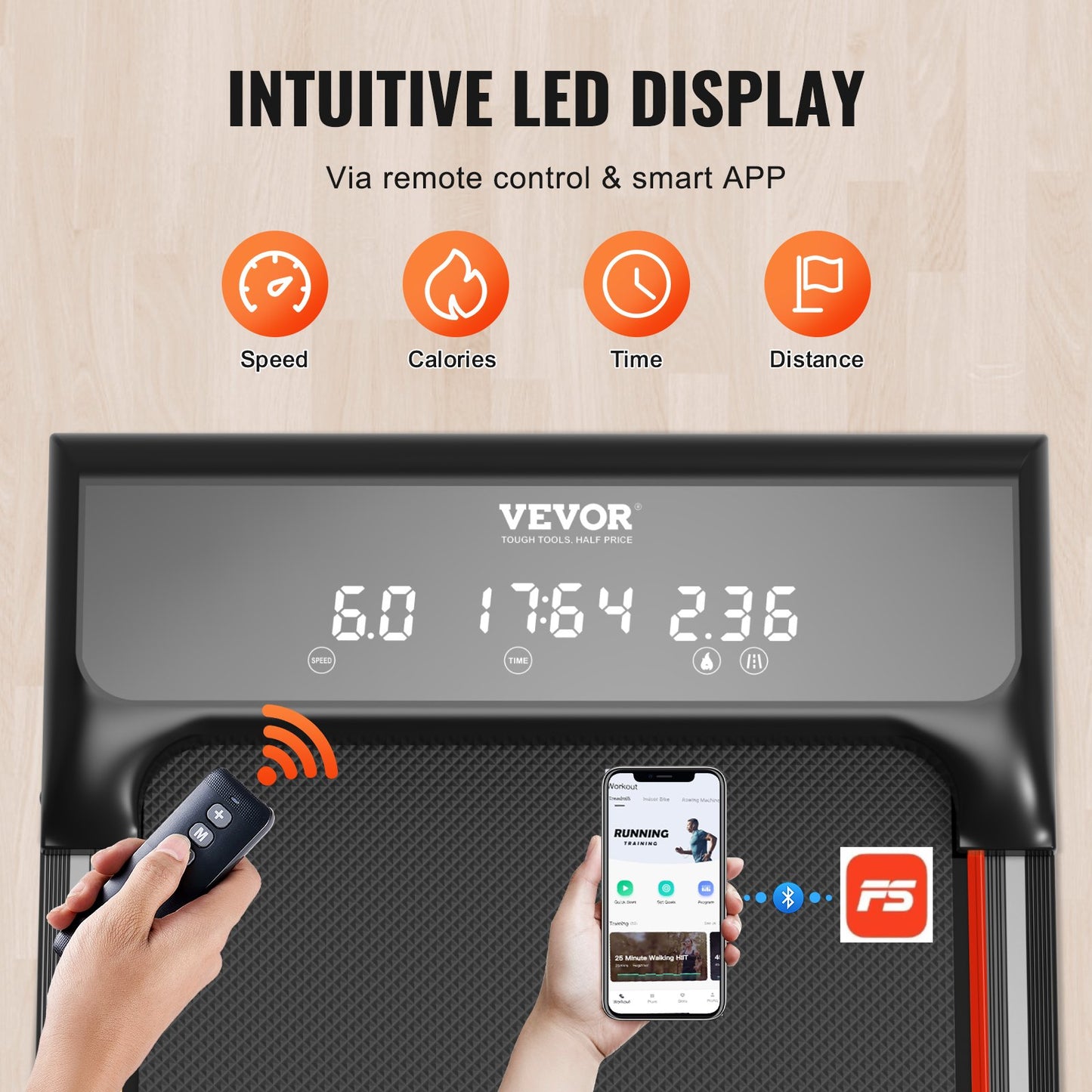 Walking Pad Under Desk Inclined Treadmill for Home Office Jogging