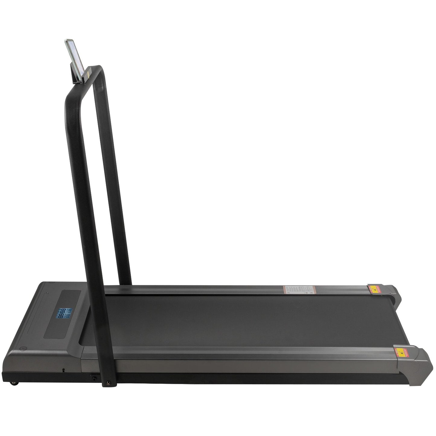 Löpband under skrivbordet Arbetande löpband för löpning, Led-löpband för löpning hemma med fjärrkontroll, 1-6,0 km/h Hastighet Portabel Slim Löpband inomhus träning (silver, med ledstång)