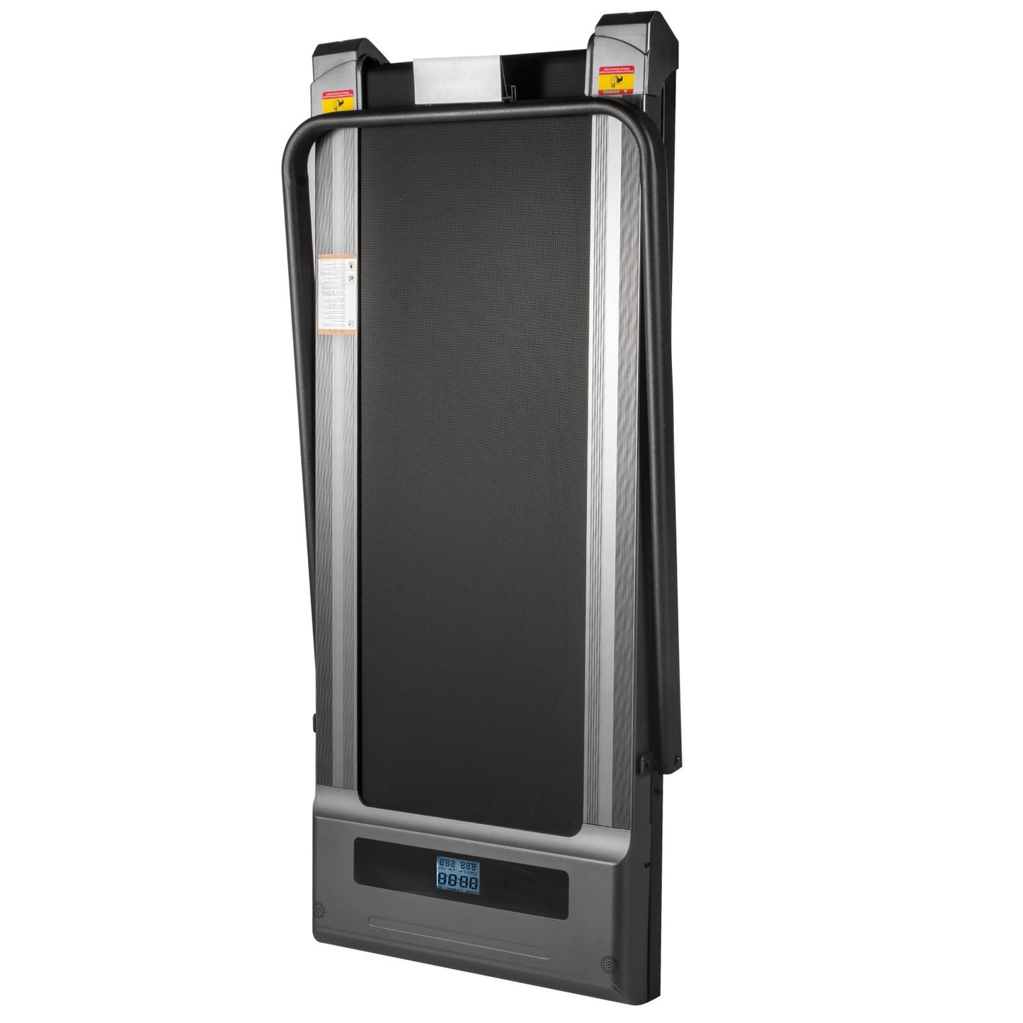 Löpband under skrivbordet Arbetande löpband för löpning, Led-löpband för löpning hemma med fjärrkontroll, 1-6,0 km/h Hastighet Portabel Slim Löpband inomhus träning (silver, med ledstång)