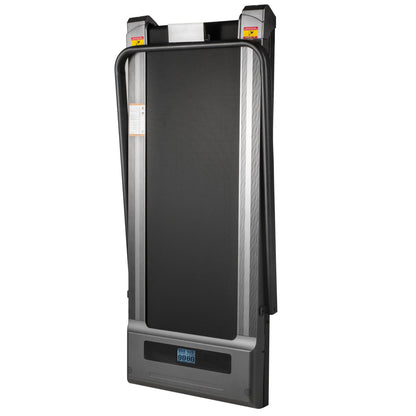 Löpband under skrivbordet Arbetande löpband för löpning, Led-löpband för löpning hemma med fjärrkontroll, 1-6,0 km/h Hastighet Portabel Slim Löpband inomhus träning (silver, med ledstång)