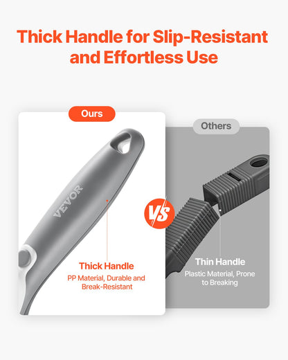 Soap Dispensing Dish Brush, Kitchen Scrub Brushes with 3 Brush Heads, Dish Cleaning Brushes with PP Handle and Curved Bristles, Ideal for Pots, Pans, Sink and Stove