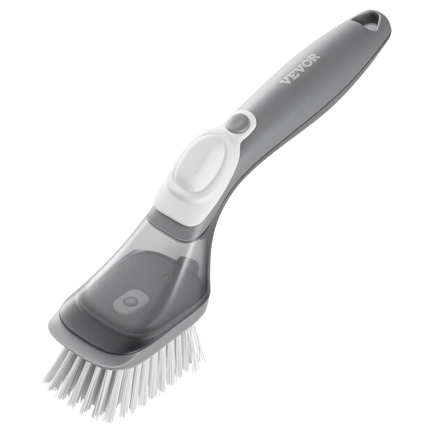 Soap Dispensing Dish Brush, Kitchen Scrub Brushes with 3 Brush Heads, Dish Cleaning Brushes with PP Handle and Curved Bristles, Ideal for Pots, Pans, Sink and Stove