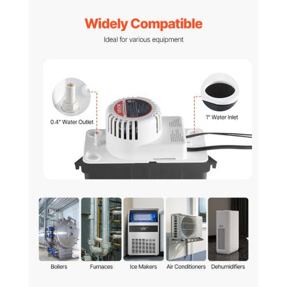 Condensate Removal Pump Automatic Condensate Pump 1/50 hp 65 gph 4.57 m lift | EU