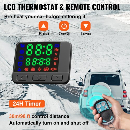 Mohana 12V 2KW Diesel Luftvärmare Dieselvärmare Parkeringsvärmare Luft Dieselvärmare med ljuddämpare, 10L tank, LCD-brytare för bilar, bussar, husbilar, lastbilar, teknikfordon |  EU