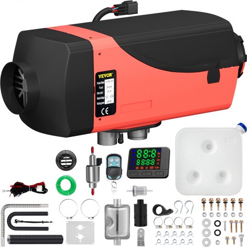 Diesel heater 12V 2KW Diesel air heater for motorhome, camper, trailer, truck, boat, 2000W with muffler, fast heating, portable diesel heater for outdoor use | EU