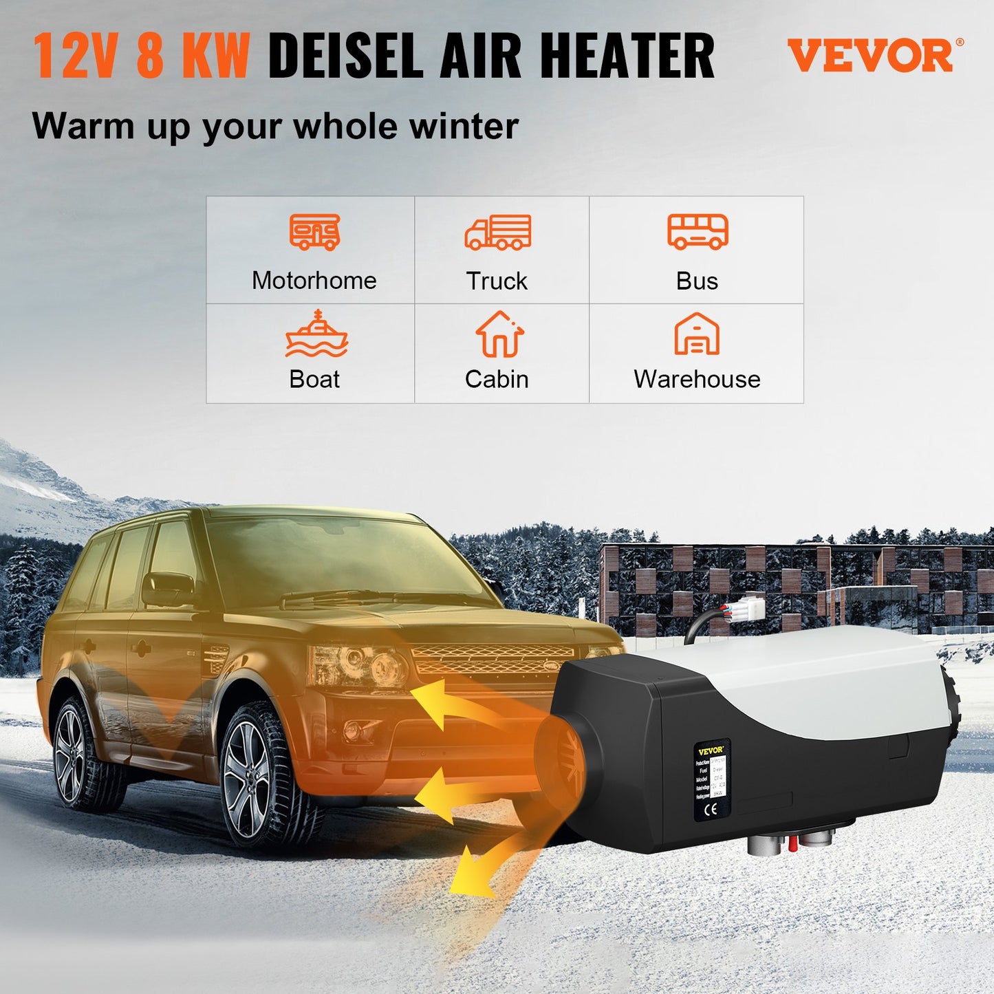 8KW Diesel Air Heater Parking Heater, 12V Diesel Fuel Heater with LCD Switch Remote Control for Car RV Boats Bus Caravan and More Reinforced