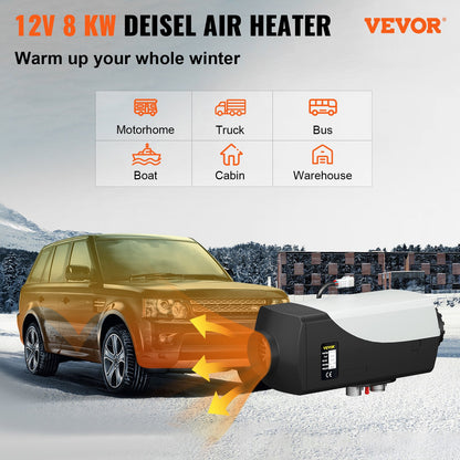 8KW Diesel Air Heater Parking Heater, 12V Diesel Fuel Heater with LCD Switch Remote Control for Car RV Boats Bus Caravan and More Reinforced