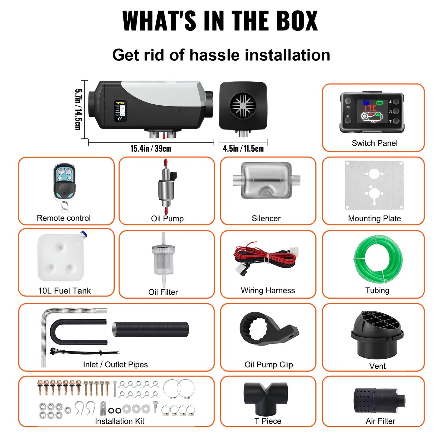 8KW Diesel Air Heater Parking Heater, 12V Diesel Fuel Heater with LCD Switch Remote Control for Car RV Boats Bus Caravan and More Reinforced