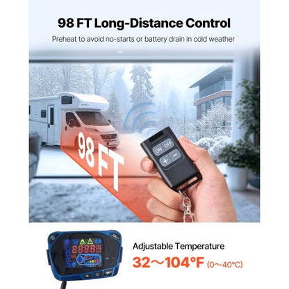 Diesel air heater Diesel parking heater 8 kW DC 12-24 V Blue LCD switch