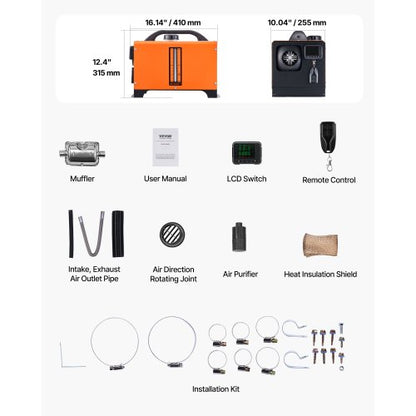 Diesel air heater Diesel parking heater 8 kW DC 12-24 V Digital display